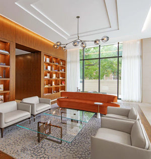 Modern Sputnik Smoky Gray/Amber Glass Branch Chandelier for Kitchen Island/Dining Room-Chandeliers-Arialamps