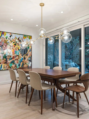 Modern Sputnik Smoky Gray/Amber Glass Branch Chandelier for Kitchen Island/Dining Room-Chandeliers-Arialamps