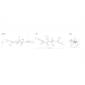 Modern Sputnik Smoky Gray/Amber Glass Branch Chandelier for Kitchen Island/Dining Room-Chandeliers-Arialamps