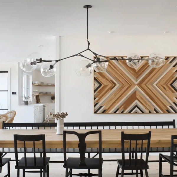 Modern Sputnik Smoky Gray/Amber Glass Branch Chandelier for Kitchen Island/Dining Room - Arialamps