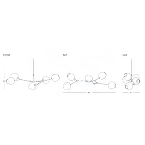 Modern Sputnik Smoky Gray/Amber Glass Branch Chandelier for Kitchen Island/Dining Room-Chandeliers-Arialamps