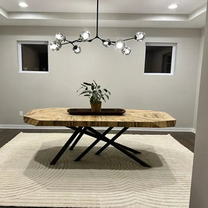 Modern Sputnik Smoky Gray/Amber Glass Branch Chandelier for Kitchen Island/Dining Room-Chandeliers-Arialamps