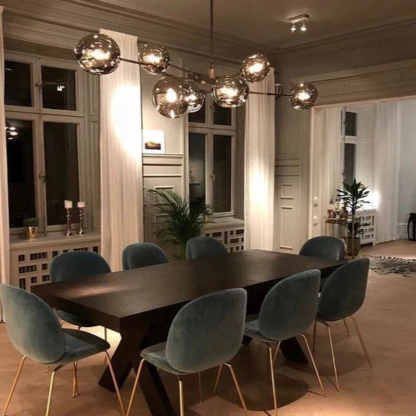 Modern Sputnik Smoky Gray/Amber Glass Branch Chandelier for Kitchen Island/Dining Room-Chandeliers-Arialamps