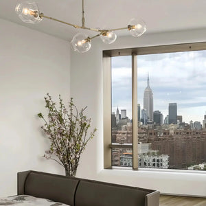 Modern Sputnik Smoky Gray/Amber Glass Branch Chandelier for Kitchen Island/Dining Room - Arialamps