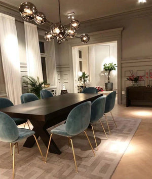 Modern Sputnik Smoky Gray/Amber Glass Branch Chandelier for Kitchen Island/Dining Room-Chandeliers-Arialamps