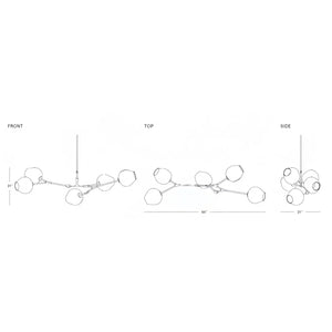 Modern Sputnik Smoky Gray/Amber Glass Branch Chandelier for Kitchen Island/Dining Room - Arialamps