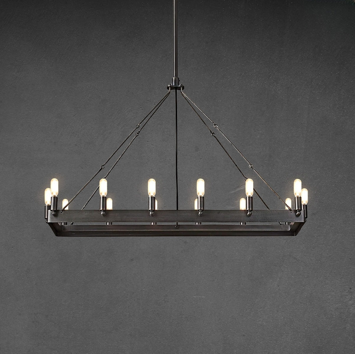 Dania Series Luxury Vintage Filament Round Chandelier, Classic Chandelier Lighting Fixture