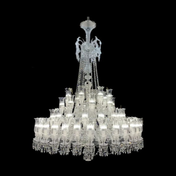 Multi Layer Chrome Crystal Chandelier in French Style with Romantic Branch Flowers for Grand Hallway and Staircase-Chandeliers-Arialamps