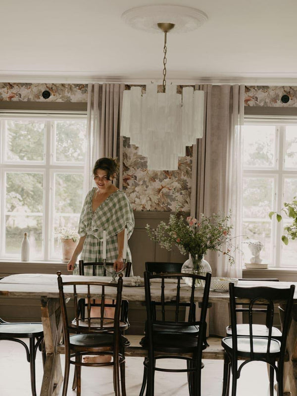 Murano Chandelier – 36 tubes – Alabaster white-Arialamps