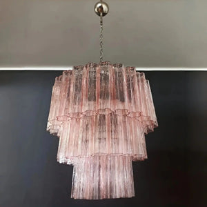 Murano Chandelier – 48 tubes – Alabaster Pink - Arialamps