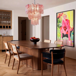 Murano Chandelier – 48 tubes – Alabaster Pink - Arialamps