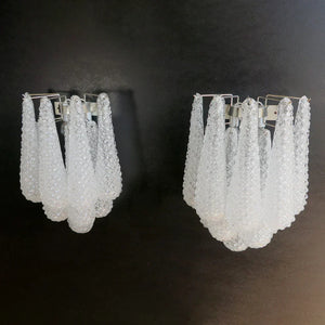 Murano Petals White Wall Light 13.4"-Wall Light-Arialamps