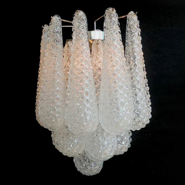 Murano Petals White Wall Light 13.4"-Wall Light-Arialamps