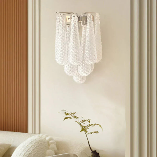 Murano Petals White Wall Light 13.4"-Wall Light-Arialamps