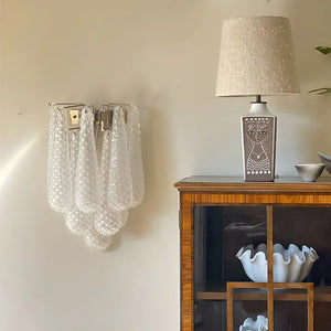 Murano Petals White Wall Light 13.4"-Wall Light-Arialamps