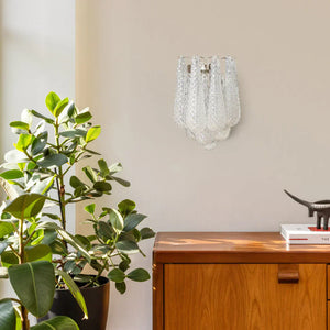 Murano Petals White Wall Light 13.4"-Wall Light-Arialamps