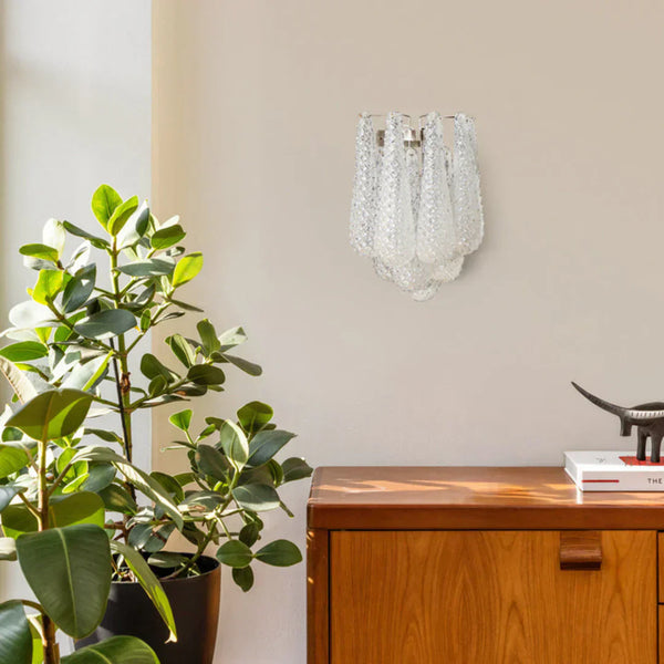 Murano Petals White Wall Light 13.4"-Wall Light-Arialamps