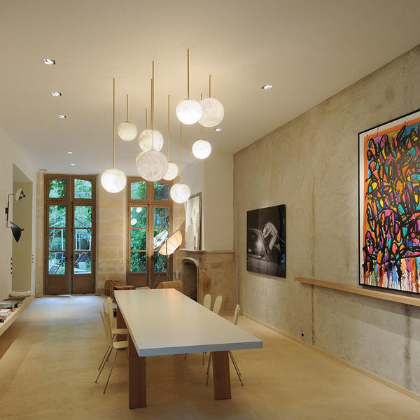 Nami Alabaster Sphere Staircase Chandelier,Multi Pendant Light-chandeliers for dining room,chandeliers for stairways,chandeliers for foyer,chandeliers for bedrooms,chandeliers for kitchen,chandeliers for living room-Arialamps