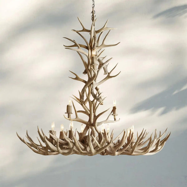 Natural Antler Chandelier 48"