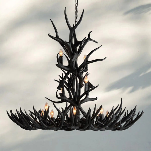 Natural Antler Chandelier 48"