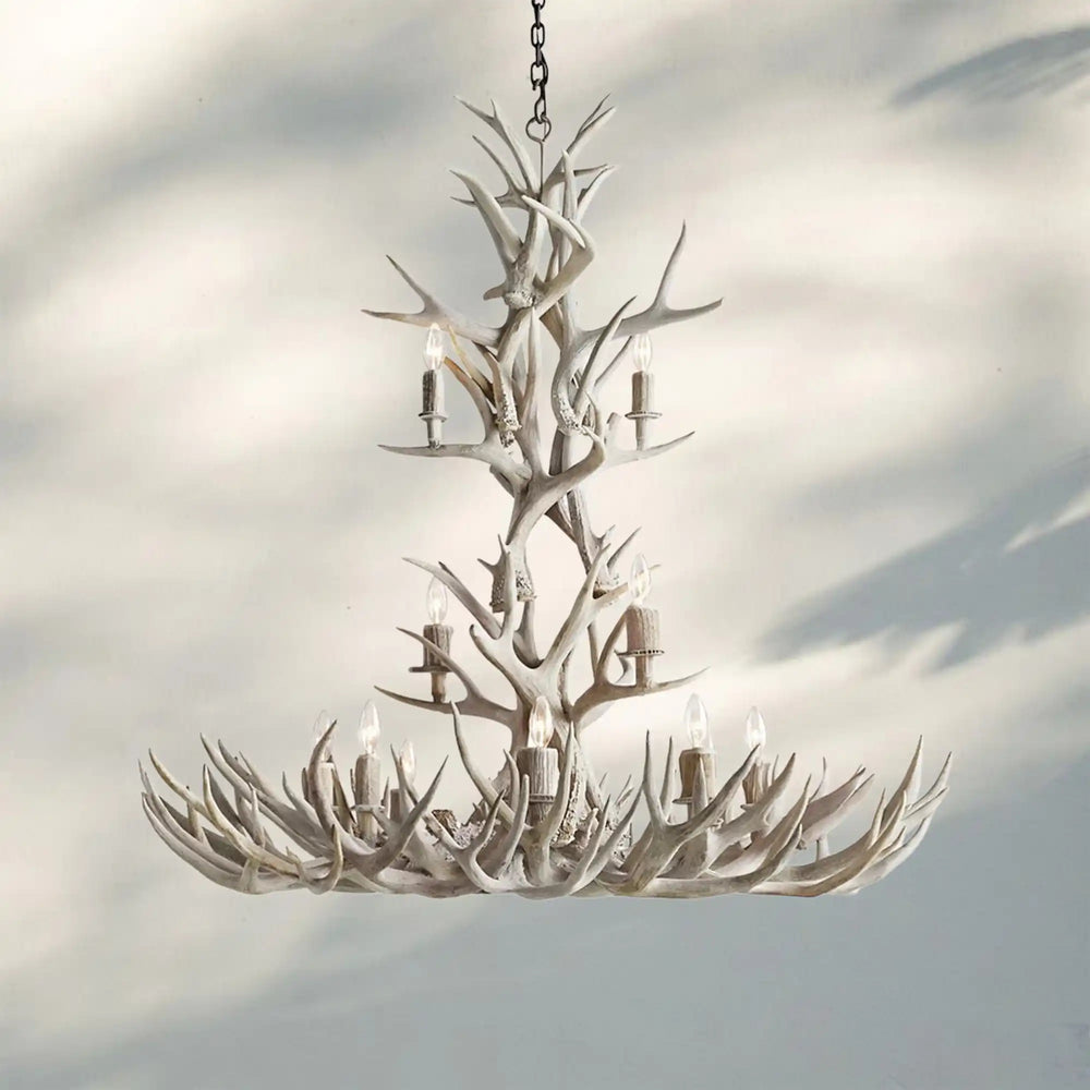 Natural Antler Chandelier 48"