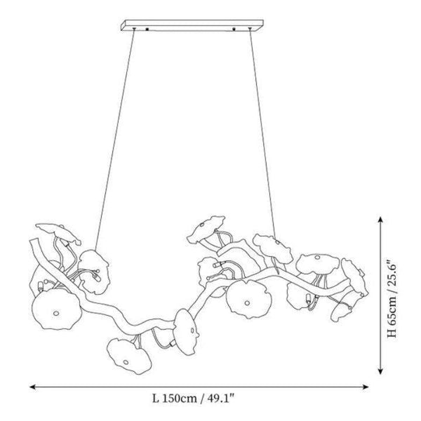 Nenufar Blooming Chandelier-chandeliers for dining room,chandeliers for stairways,chandeliers for foyer,chandeliers for bedrooms,chandeliers for kitchen,chandeliers for living room-L 59.1″(150cm) x W 13.8″(35cm) x H 25.6″(65cm)-Arialamps