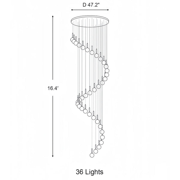 Nordic Extra Large Minimalist Long Pendant Light for High Ceiling Staircase-