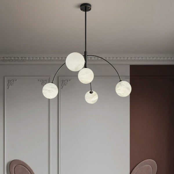 Nordic Postmodern Alabaster Arc Chandelier chandeliers for dining room,chandeliers for stairways,chandeliers for foyer,chandeliers for bedrooms,chandeliers for kitchen,chandeliers for living room Kevinstudiolives