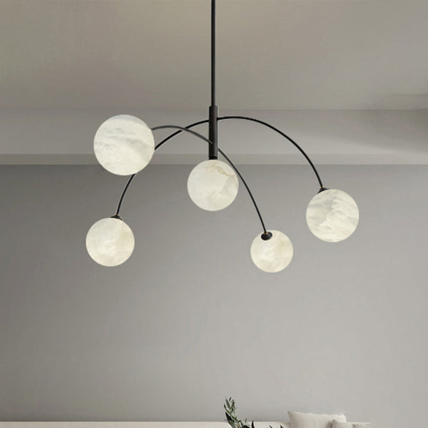 Nordic Postmodern Alabaster Arc Chandelier chandeliers for dining room,chandeliers for stairways,chandeliers for foyer,chandeliers for bedrooms,chandeliers for kitchen,chandeliers for living room Kevinstudiolives