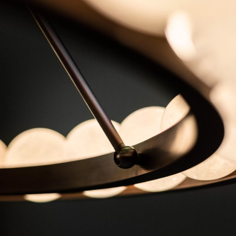 Oliver Modern Alabaster Suter Round Chandelier chandeliers for dining room,chandeliers for stairways,chandeliers for foyer,chandeliers for bedrooms,chandeliers for kitchen,chandeliers for living room Kevin Studio Inc 35.4″