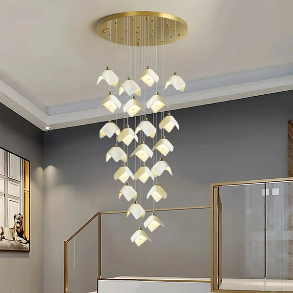 Orlani Bloom Cascade Stairs Chandelier - Arialamps