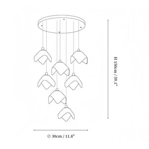 Orlani Bloom Cascade Stairs Chandelier - Arialamps