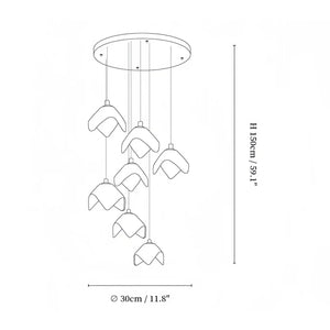 Orlani Bloom Cascade Stairs Chandelier - Arialamps