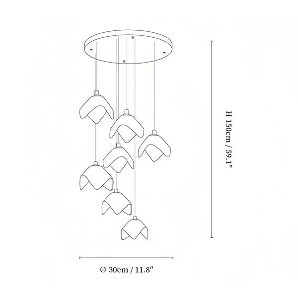 Orlani Bloom Cascade Stairs Chandelier - Arialamps