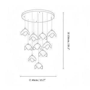 Orlani Bloom Cascade Stairs Chandelier - Arialamps