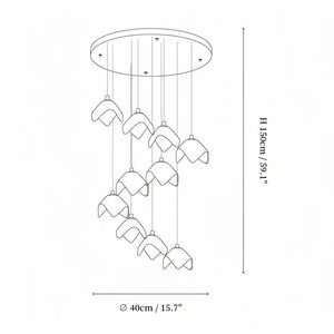Orlani Bloom Cascade Stairs Chandelier - Arialamps