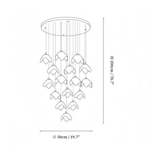 Orlani Bloom Cascade Stairs Chandelier - Arialamps