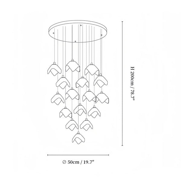 Orlani Bloom Cascade Stairs Chandelier - Arialamps