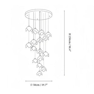 Orlani Bloom Cascade Stairs Chandelier - Arialamps