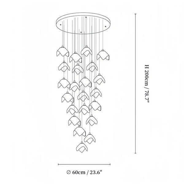 Orlani Bloom Cascade Stairs Chandelier - Arialamps