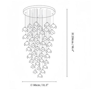 Orlani Bloom Cascade Stairs Chandelier - Arialamps