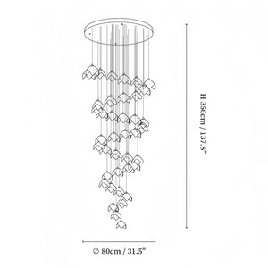 Orlani Bloom Cascade Stairs Chandelier - Arialamps