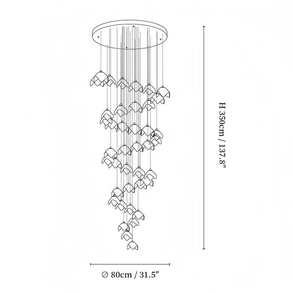 Orlani Bloom Cascade Stairs Chandelier - Arialamps