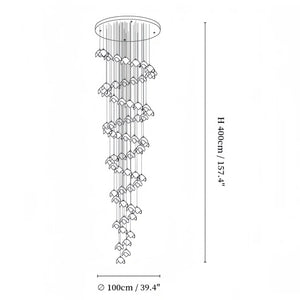 Orlani Bloom Cascade Stairs Chandelier - Arialamps