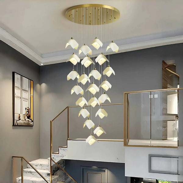 Orlani Bloom Cascade Stairs Chandelier - Arialamps