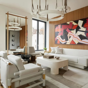 Oslo L1P Pendant Alabaster Chandelier, Halo Ring Chandelier With canopy Over Dining Table-Chandelier-Arialamps