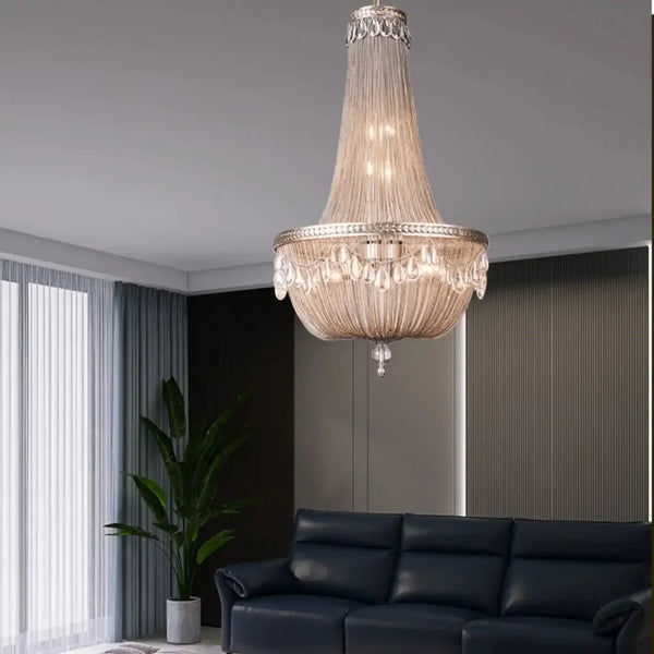Oversize Modern Metal Art Luxury Crystal Chandelier for Duplex Hall/Staircase/Villa/Foyer - Arialamps