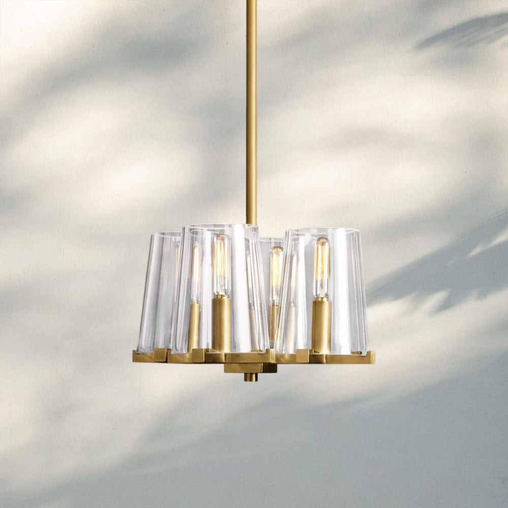 Pauilla Clear Glass Pendant-Lacquered Brass-