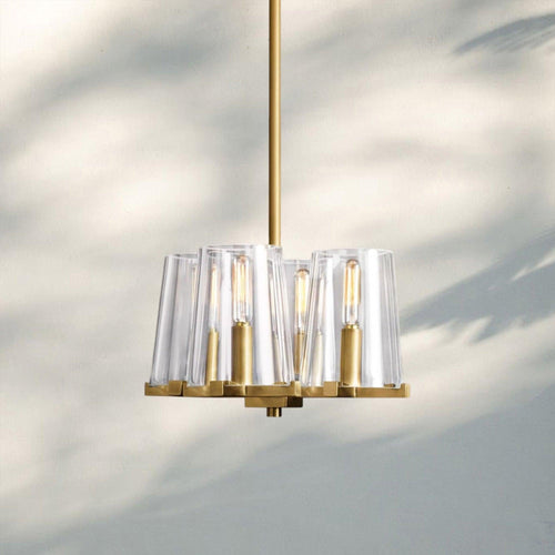 Pauilla Clear Glass Pendant-Lacquered Brass-