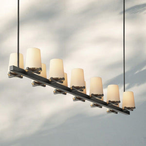 Pauilla Fabric Shade Linear Chandelier 49" 60”-
